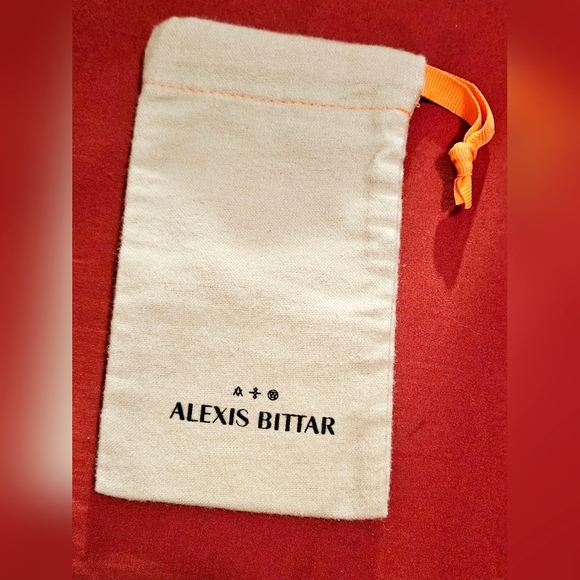 Alexis Bittar Burlap Canvas Dust Bag Storsge Pouch & Jewelry Care Card Gift Set - Picture 9 of 9